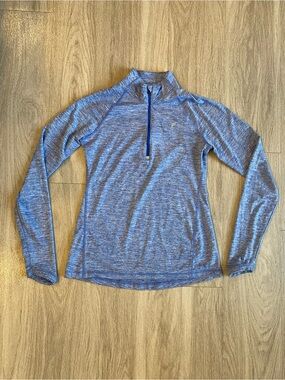 Old Navy Active Heather Blue Long-Sleeve Quarter-Zip Top Women’s XS